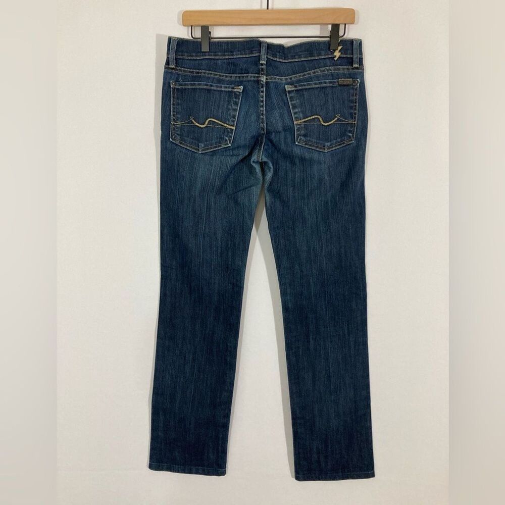 7 For All Mankind Gold Digger Jeans Womens 29 Blue Low Rise Straight Designer - Picture 3 of 12